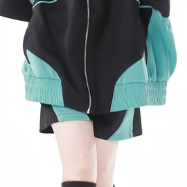 XHSUKADO Shorts, Sports Subcal, Athletic Clothes, Women's, Unisex, Bottoms, Spring, Autumn, Summer, Loose, Breathable, Half Pants, Shorts, Elastic Included, Color Scheme, Students, Cute, Cute, black+