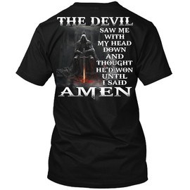 ATMTEE The Devil Saw Me with My Head Down T-Shirt, Christian T-Shirts, Christian Men T Shirts, Black T-Shirt for Christian (as1, Alpha, xx_l, Regular, Regular, Black)