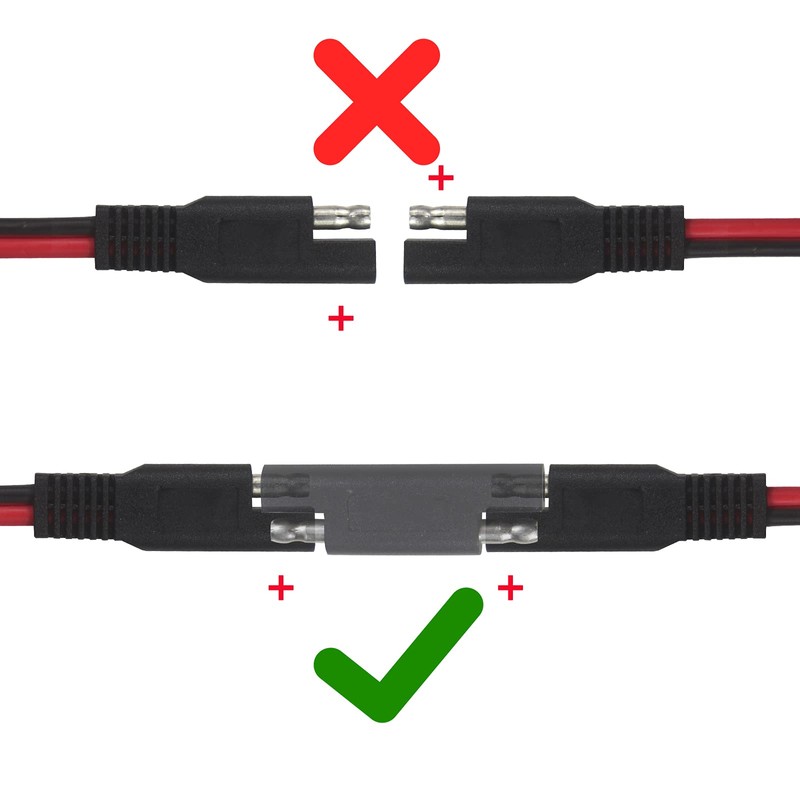 SAE Polarity Reverse Adapter Connector 2 Pin SAE Polarity Switching
