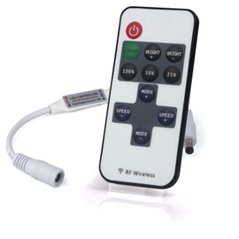 Taikuwu LED Strip Controller LED Strip Dimmer Controller DC 12V-24V Receiver RF Wireless Remote LED Stripe Remote Control Controller for 2-Pin SMD 5050 3528 2835 5630 LED Strip