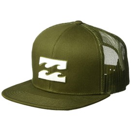 Billabong Men's All Day Adjustable Mesh Back Trucker Hat, Military, ONE