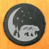 Mystic Moon and Stars Slate Coasters - Laser Etched Bear