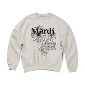 mardi mercredi SWEATSHIRT TRIPLE FLOWER – 100% Cotton, Relaxed Fit, Bold Triple Daisy Graphic Crewneck (US, Alpha, One Size, Regular, Regular, Oatmeal Black)