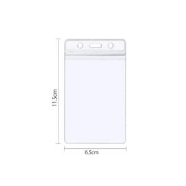 ID Badge Holders, 50pcs Clear Plastic Waterproof ID Card Name Tag Badge Holders Sleeve - Vertical