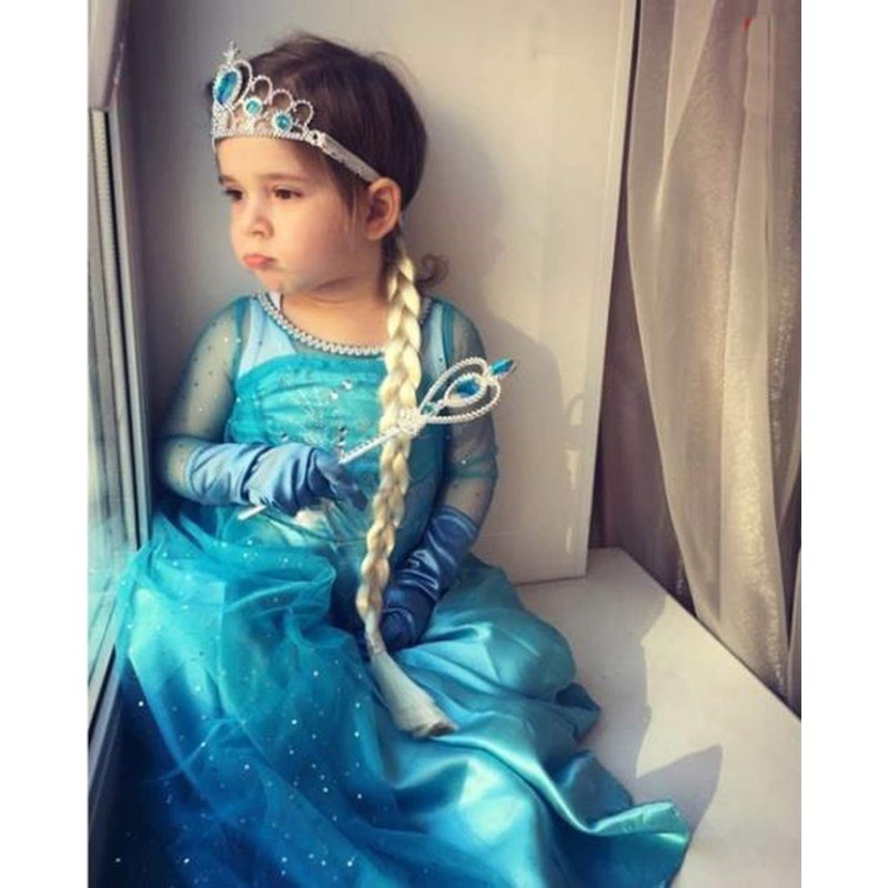 URAQT URAQT Prinzessin Schmuck, Set Krone, Kleid Set, Handschuhe, Tiara