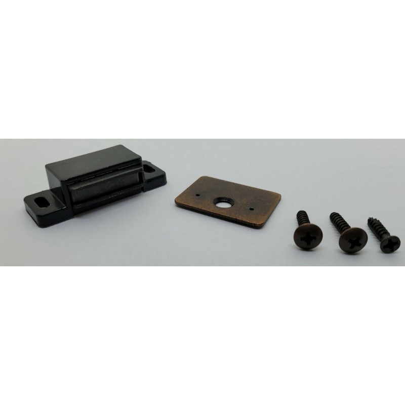 N/A Brown & Black Plastic Magnetic Catch with Fixed Strike