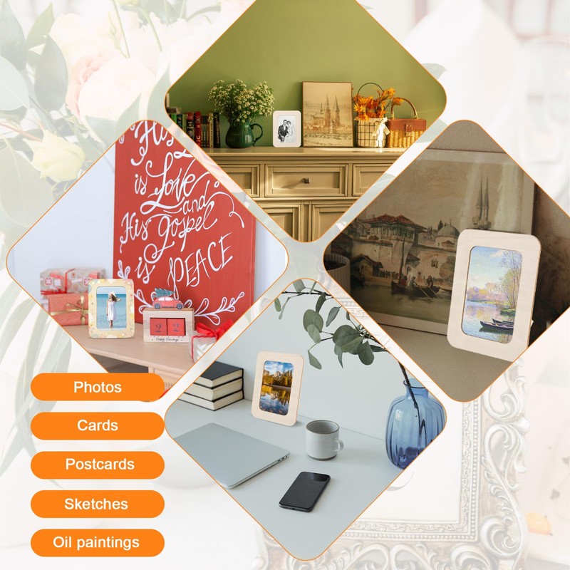 Wooden Picture Frames for Crafts 30 Pcs DIY Wood Frame