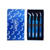 4 Pcs Fiber Tip Eyelash Extension Tweezer Professional Diamond Grip