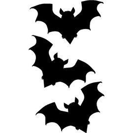threebat-Black, I Make Decals®, Waterproof, White Vinyl Base, 3.5" X 2", Hard Hat, Lunch Box, Vinyl Decal car Sticker