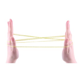 Toyland® Cats Cradle - Cat's Cradle - Magical String Art - Multi-Coloured Tricks - Retro Toys (Yellow)