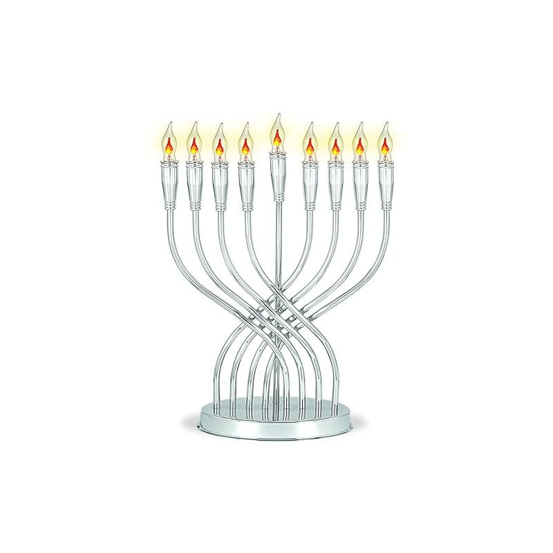 Aviv Judaica Flickering Flame Bulbs 9 Pack, E12 Base, Clear
