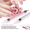 2PCS Dual-Ended Rhinestone Picker Dotting Pen, Kememo Wax Tip Pencil