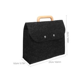 Operitacx Felt Tote Bag Shelves Files Storage Bag Canvas Tote Bag Cash Luggage Over Pocket Foldable Duffle Bag Net Bag Hanging Lids Hand Bags Felt Storage Case Wooden Dark Grey