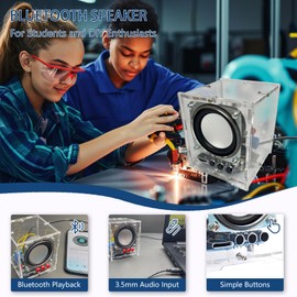 YYSOLDER HD Speaker Transparent Shell Sound Multiple Audio Input Modes Soldering kit Electronic Electronic Project kit Electronic Component kit