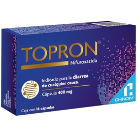 Topron Cápsulas con Nifuroxazida – Tratamiento Efectivo Contra Todo Tipo de Diarrea, 16 Cápsulas