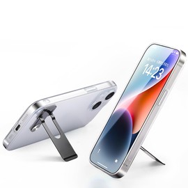 AOOMO Rotatable Ultra-Thin Invisible Phone Kickstand - Adjustable Vertical and Horizontal Placement Stand, Compatible with Any Cellphone (Black)