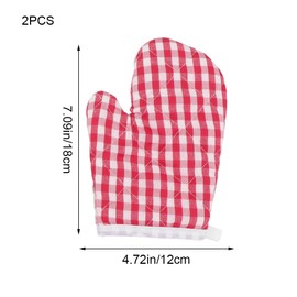 2 Pieces Kids Oven Mitts Heat Resistant BBQ Gloves Soft Oven Gloves for Children Heat Resistant Kitchen Mitts