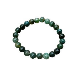 GAF TREASURES Moss Agate Crystal Bead Bracelet 8mm, Wholesale Genuine Moss Agate Stretch Gemstone Bracelet, Healing Crystal Bracelet Bead Bracelet, Gift for Men & Women