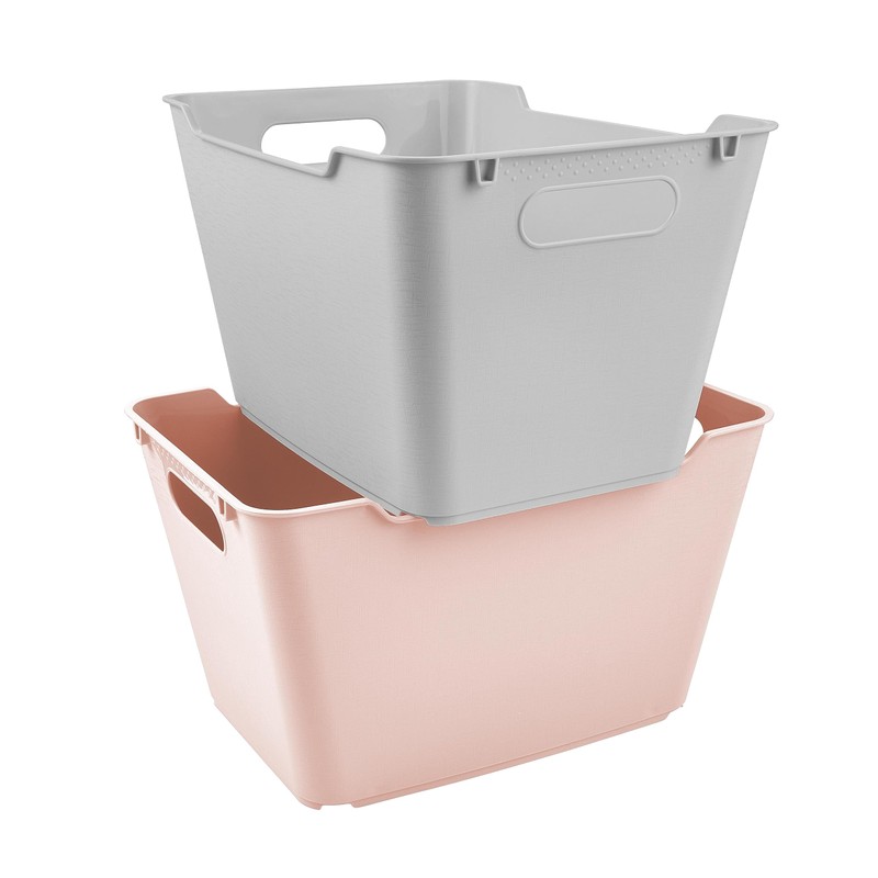 keeeper 12 Litre Textured Storage Box Lotta Nordic Pink