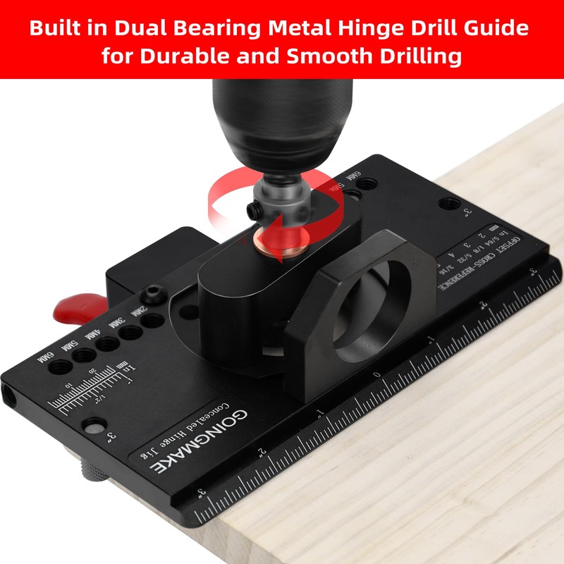 GOINGMAKE Metal Concealed Hinge Jig with Quick Clamp and Dust