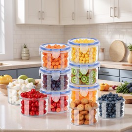 UAVAUI Food Storage Containers, 6 Pcs Plastic Food Storage Container Set, Leak Proof Sealing Lock Cover Without Bisphenol A, Lunch Box, Suitable for Refrigerators, Microwaves, And Dishwashers.