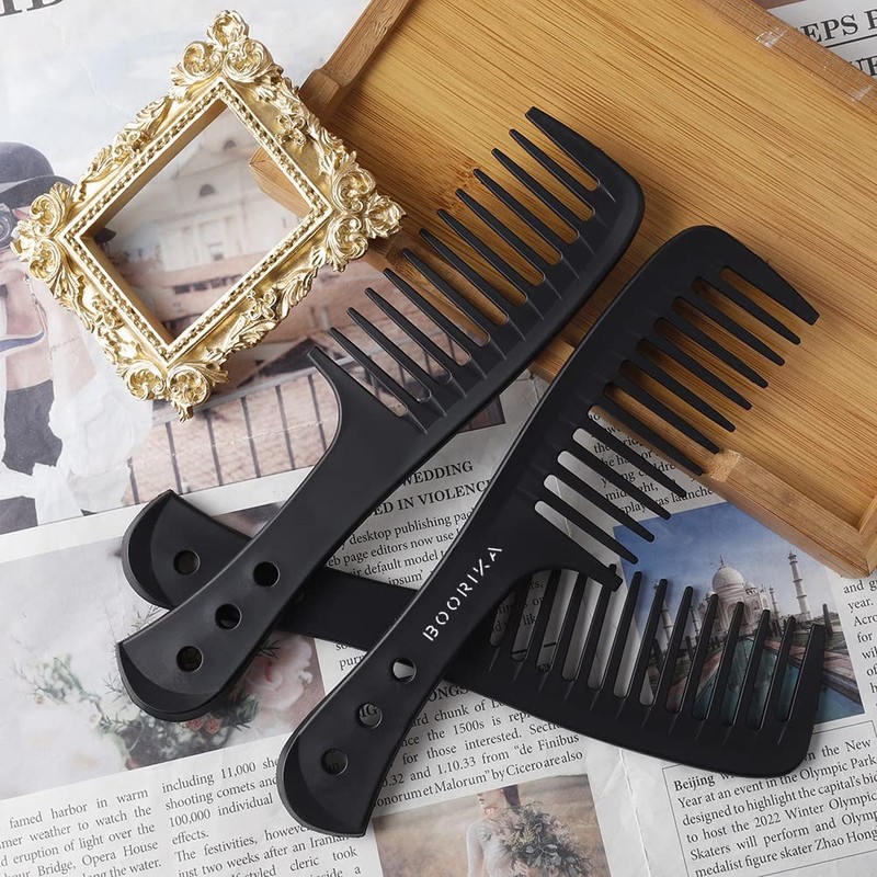 Boorika Wide-Tooth Comb C Smooth, Sturdy, and Anti-Static Comb for