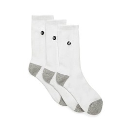 Hurley Herren 3pk Mens Terry 3 Stück, Icon 1/2, Frottee, Crew, weiß, 42.5/45