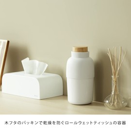 ideaco Mochi Bin Roll Type Wet Tissue Case, White