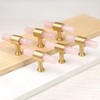 Nupuyai 2pcs Rose Quartz Crystal Stone Drawer Pulls and Knobs,