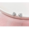 Sterling Silver Cubic Zirconia Heart Earrings Hypoallergenic Heart Shape Crystal