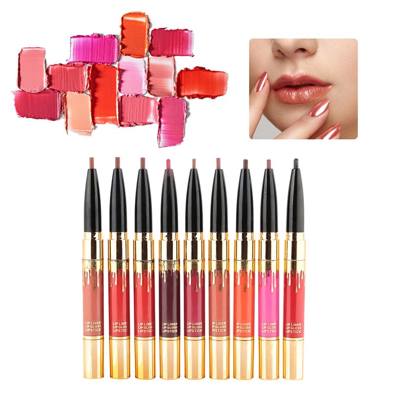 NITRQ 8 Colors2 In 1 Moisturizing Lip Gloss Lip Liner