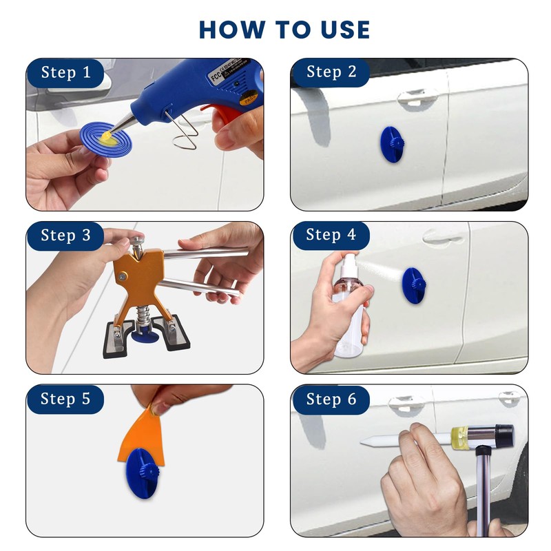 Car Dent Puller Kit,47PCS Paintless Dent Remover Kit with Golden