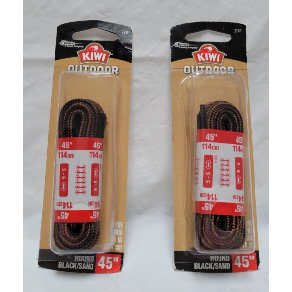 KIWI Lot of 2 KIWI Outdoor Shoe Laces Round Black