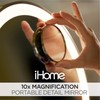 iHome Magnifying Mirror with 10x Magnification, Hand Mirror Includes Travel