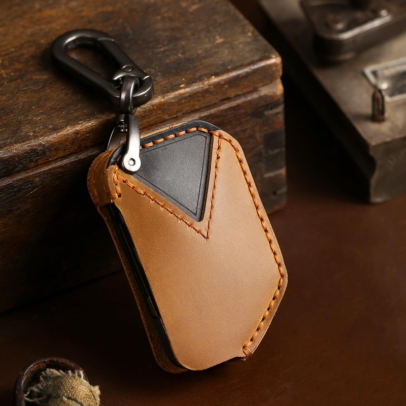 Aoocar 2018-2025 Flip Type Leather Key Fob Cover, Compatible with