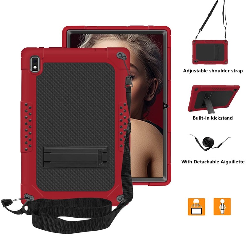 FIEWESEY Shockproof Kids Friendly with Kickstand Shoulder Strap Hybrid case