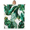 Palm Leaf Fuzzy Blanket Tropical Leaves Sherpa Blanket for Sofa