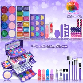 Kids Makeup Sets Girls Toys - unicorn gifts for girls Washable Make Up Starter Kit, Childrens Princess Pretend Play Games kids Toys Presents, Little Girl Birthday Gifts Set For Age 4-12 Year Old