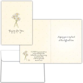 Shared Blessings Simple Daisy 1 Count Religious Praying for You Card, KJV Scripture Inside, Faith Based Get Well Encouragement, Envelope Included