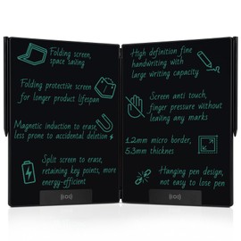 LCD Writing Tablet for Adults: 14.3 Inch Fold Full Screen Drawing Tablet Reusable Erasable Digital Notepad for Gift Birthday