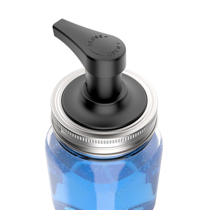 Jarware Black Foaming Soap Dispenser Lid for Regular Mouth Mason