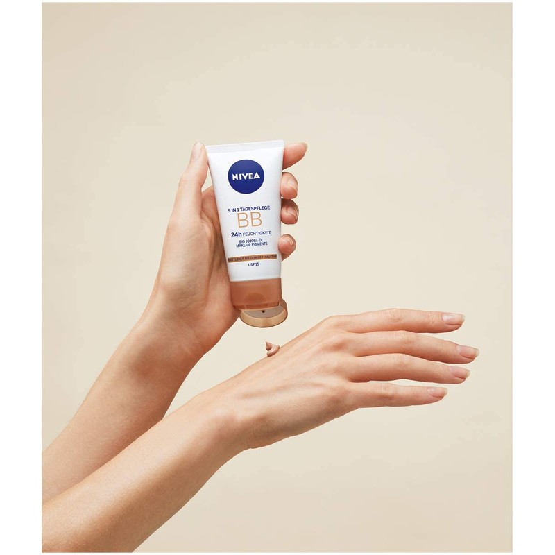 NIVEA BB 5-In-1 Day Cream, 24-Hour Moisture, BB Cream For