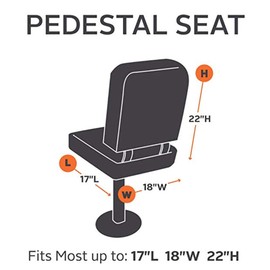 Yzki Boat Seat Cover, Waterproof, UV Protection, Weatherproof, Fishing Chair, Suitable for Most Boat Seats up to 64 cm, Silver, Free Size