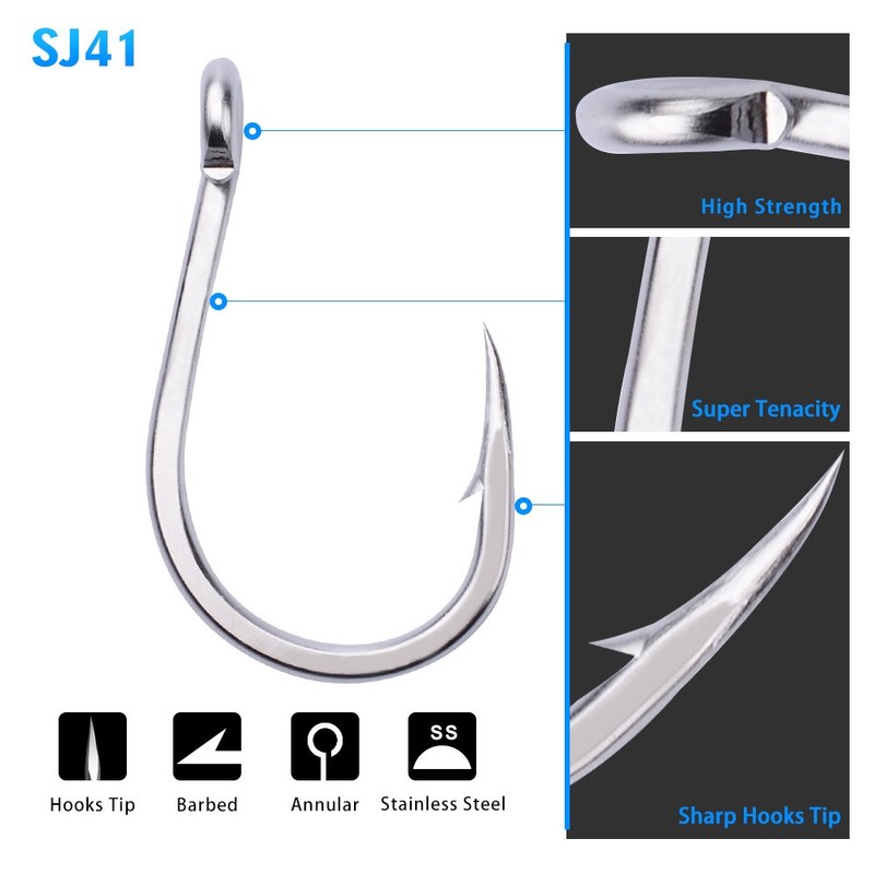 Proberos Fishing Hooks Extra Strong Stainless High Carbon Steel Jigging