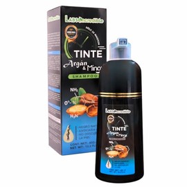 Shampoo Tinte Colorante Negro Natural, Argan y Minox, Resultados en 20min 450ml