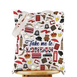 WZMPA England London Travel Makeup Bag London Travel Gift Take Me To London Zipper Pouch Bag British Theme Travel Merchandise, Take London TG, Fit