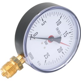 Fittingteile - Wika Pressure Gauge 111.10 Vertical Diameter 80, 100, 160 mm - Class 2.5 for Compressed Air and Vacuum (Diameter: Ø 100 mm - Display Range: 0 to 25 bar)