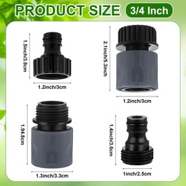 Rossesay 48 Pcs Garden Hose Quick Connector 3/4 Inch Plastic Water Hose Quick Connectors Fittings Male and Female Release Hose Connectors Hose End Adapters with 24 Rubber Gaskets (Grey,Green)