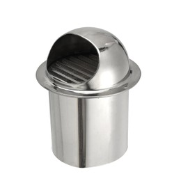 PATIKIL 6.3" Round Soffit Air Vents, 6" Length 304 Stainless Steel Louver Grille Vent Cover Screen Mesh Grill Hood for Kitchen Bathroom Wall Ceiling Floor Ventilation, Silver