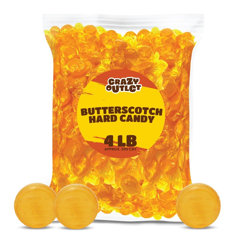Butterscotch Hard Candy - 4 Pound Bulk Pack (About 300
